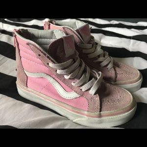 Kids Pink High Top Vans Size 11.5
